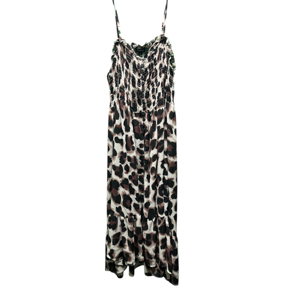 Torrid Animal Print Tunic Top Size 2 Plus Size 2X Leopard Cheetah Boho Flowy